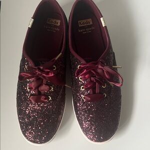 Silver Sparkle Kate Spade Keds NWOT Size 9